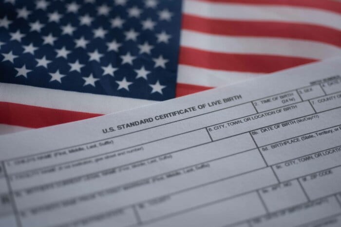 Birthright citizenship form